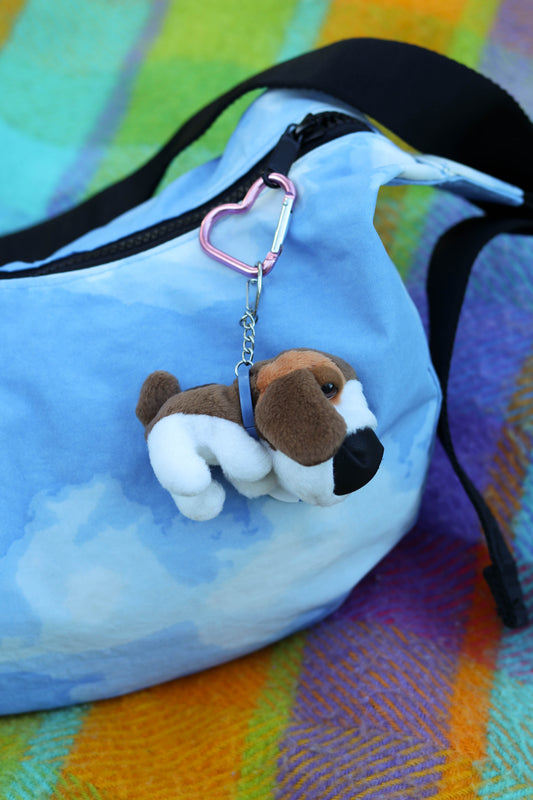 2000s THE DOG Beagle Mini Plush Upcycled Keychain