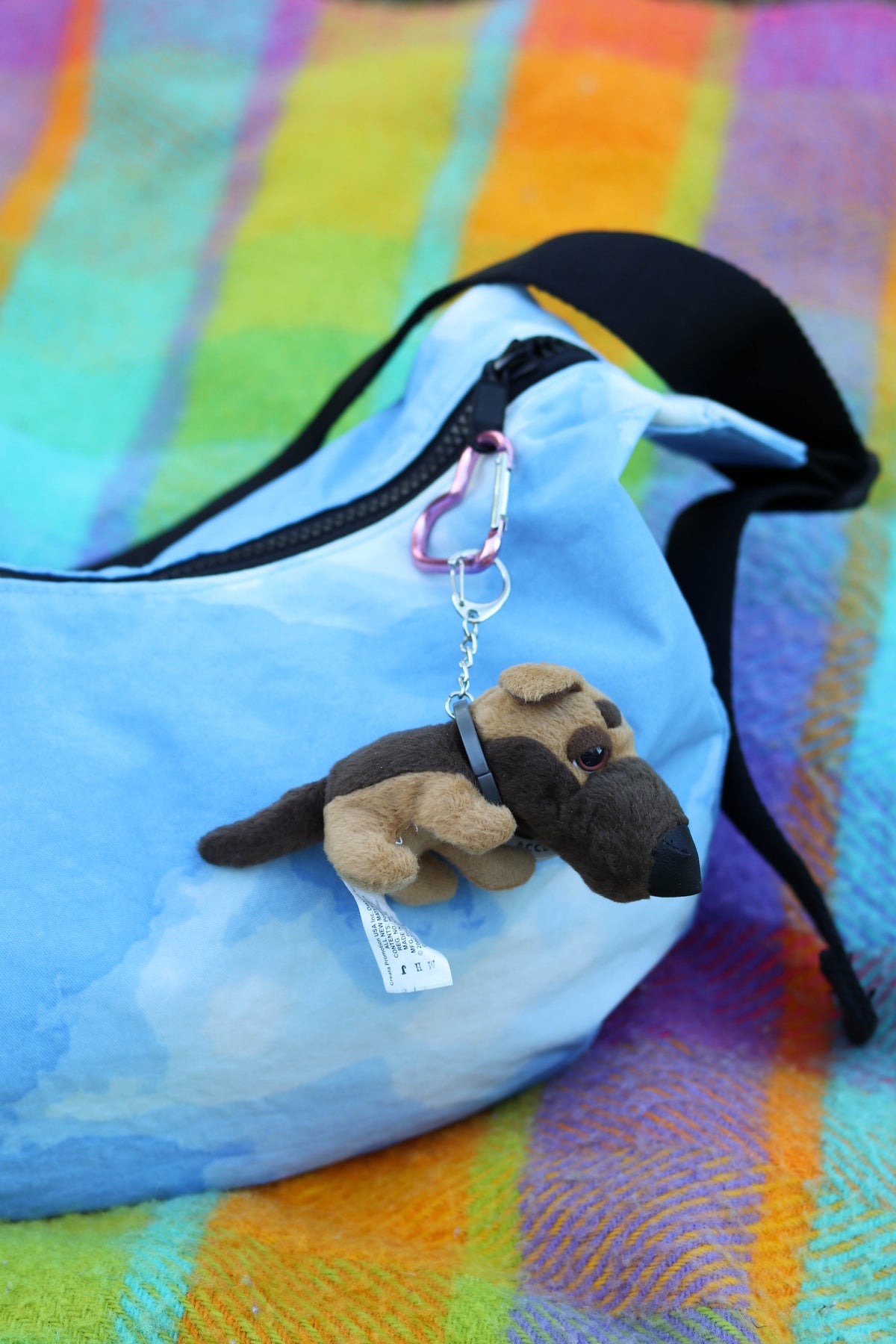 2000s THE DOG German Shepherd Mini Plush Upcycled Keychain