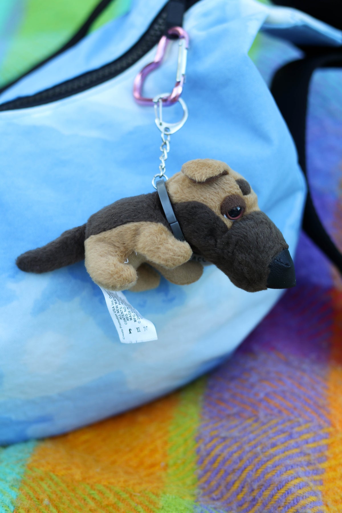 2000s THE DOG German Shepherd Mini Plush Upcycled Keychain