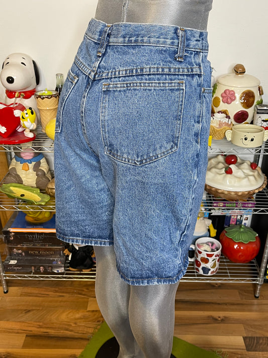 Vintage Medium Wash High Waisted Shorts Sz 27in