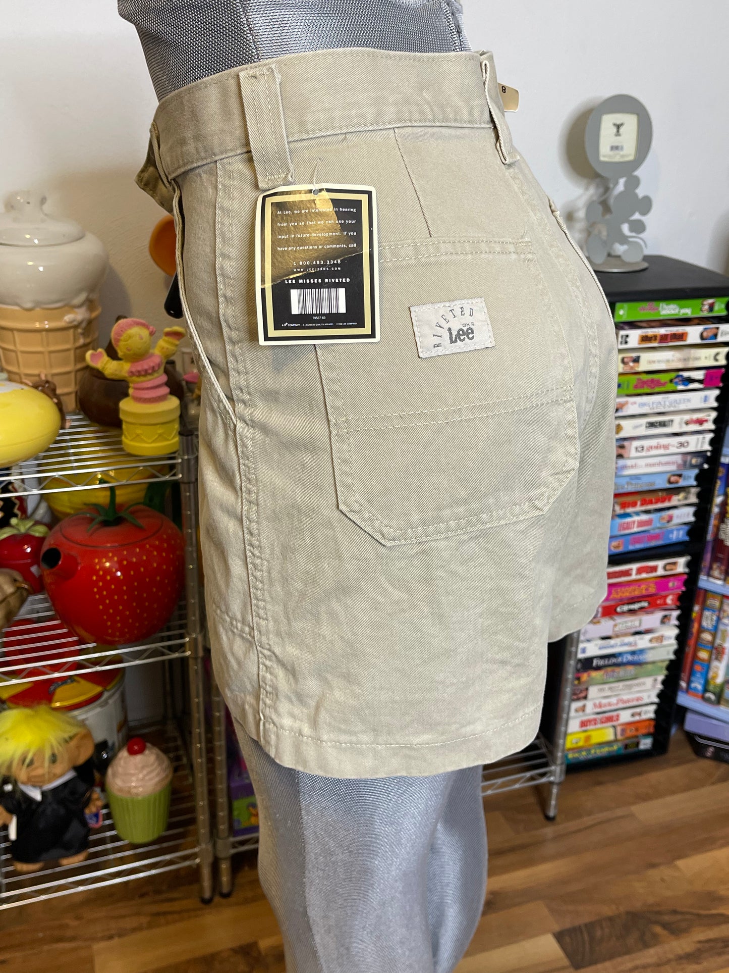 Vintage Deadstock Riveted By Lee Khaki Carpenter Shorts Sz 8 28in