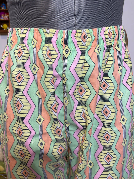 Vintage Deadstock Geometric Pastel Print Boxer Style Shorts Sz M/L