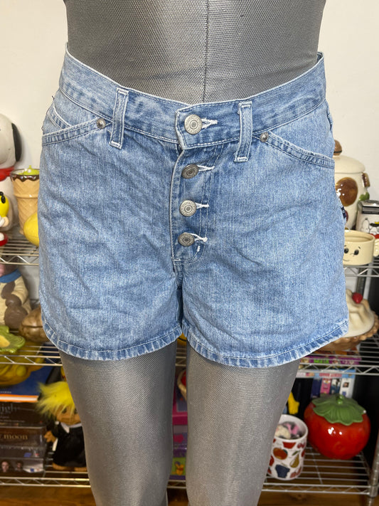 2000s Light Wash Jordache Button Fly Denim Shorts Sz 9/10 29in