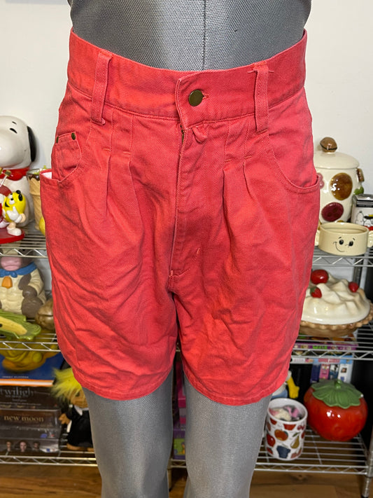 Vintage Faded Warm Red High Waisted Shorts Sz 11 27in