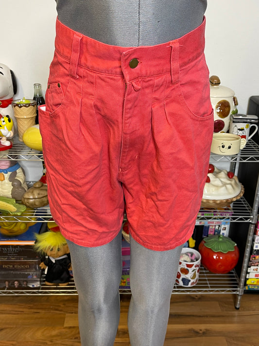 Vintage Faded Warm Red High Waisted Shorts Sz 11 27in