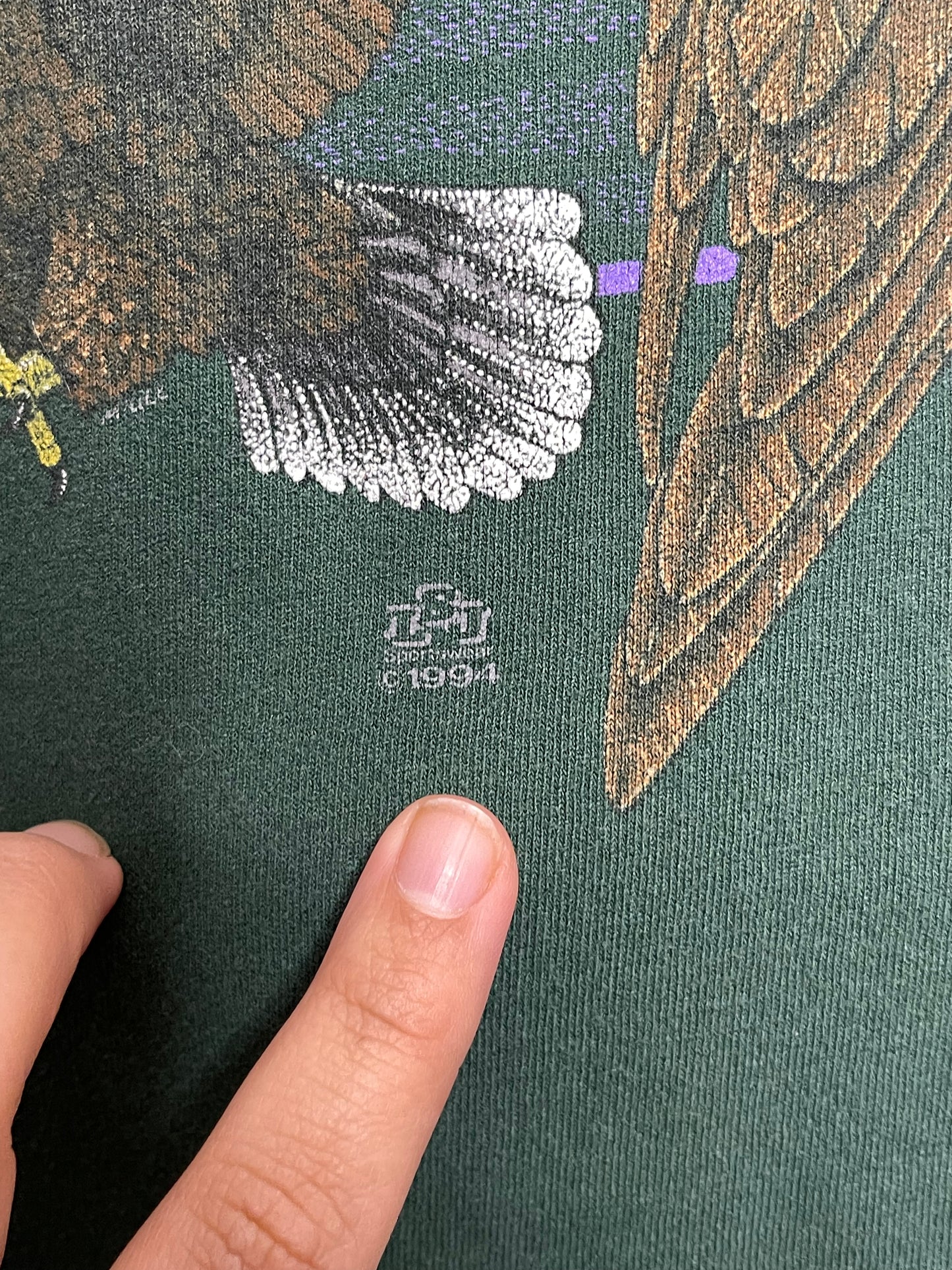 Vintage 90s Green Eagle Graphic Tee Sz XL