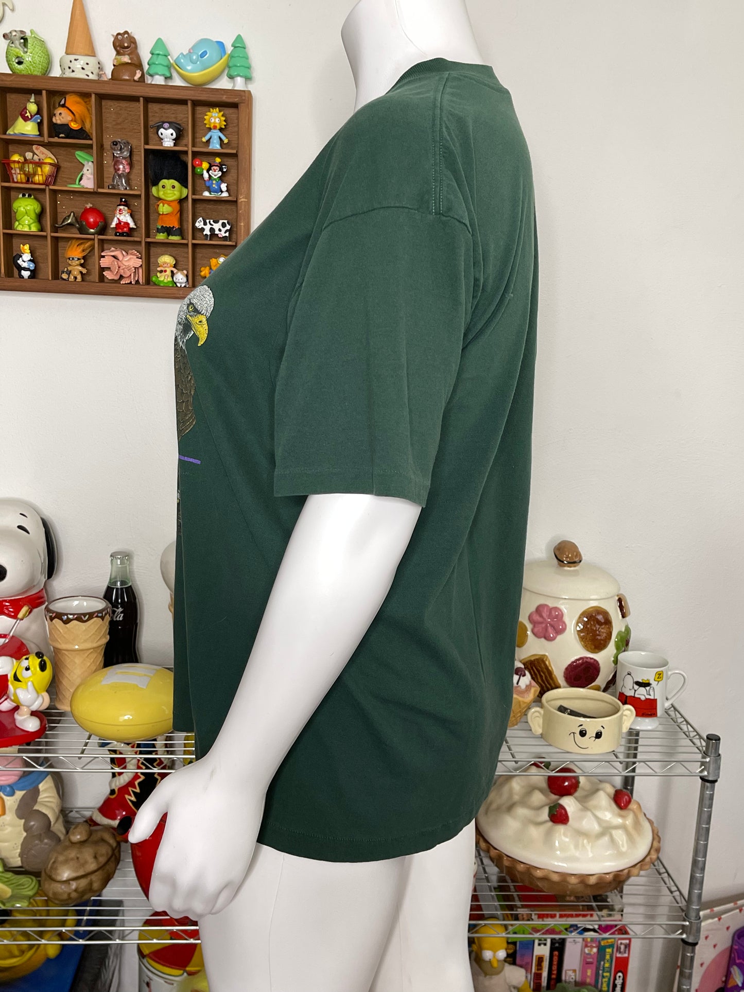 Vintage 90s Green Eagle Graphic Tee Sz XL