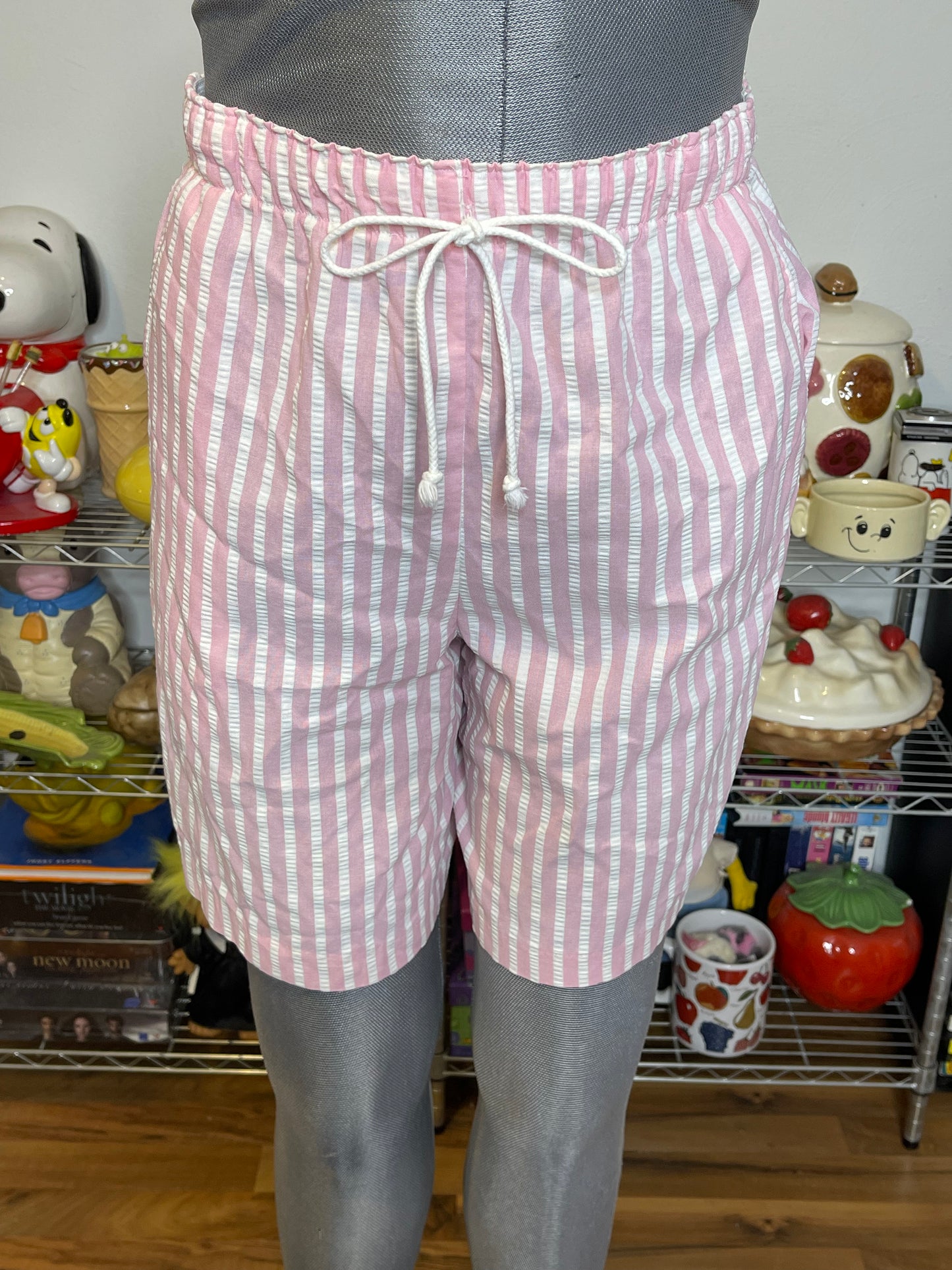 Vintage Retro Pink Striped Boxer Shorts Size L/XL