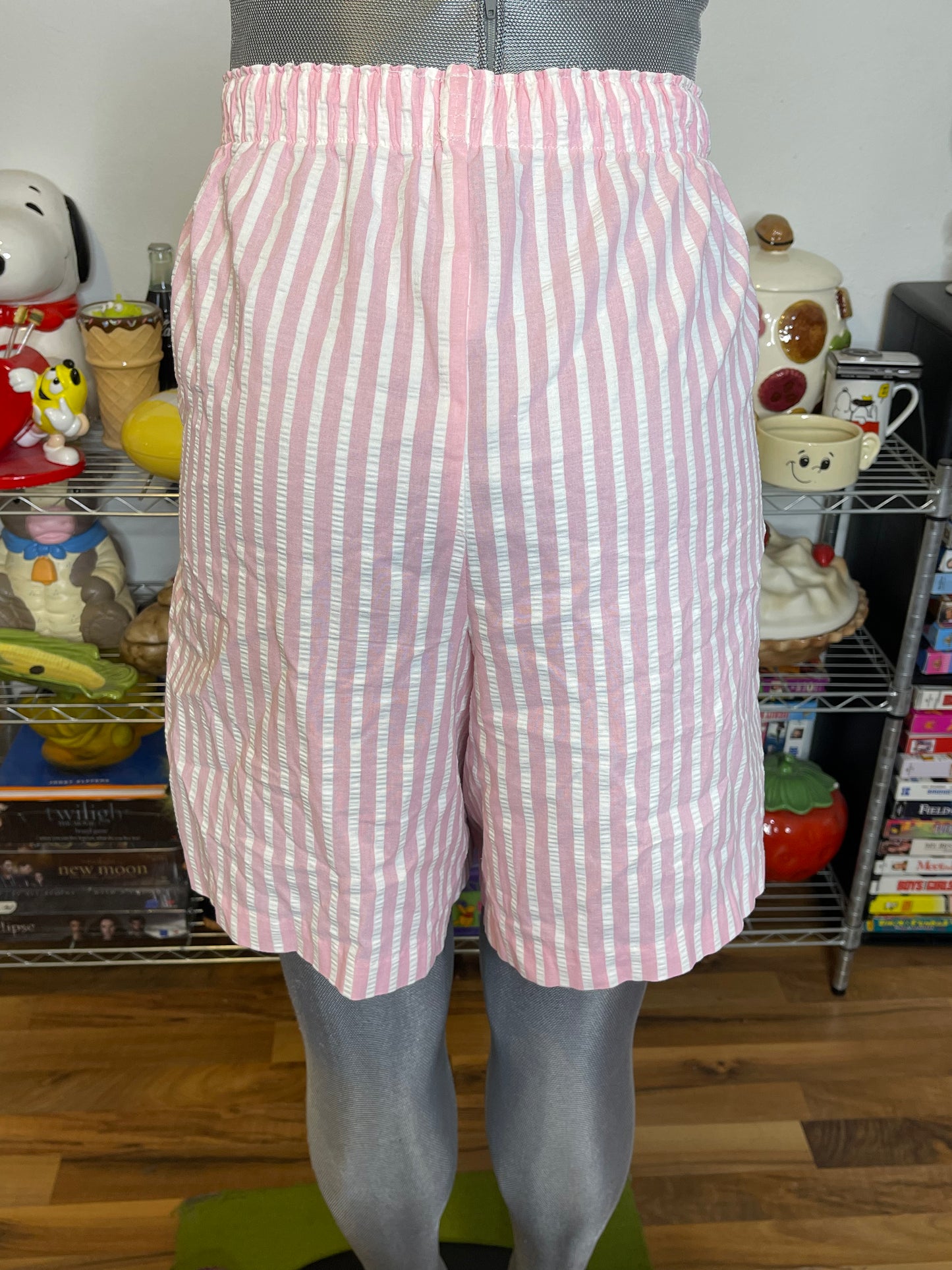 Vintage Retro Pink Striped Boxer Shorts Size L/XL