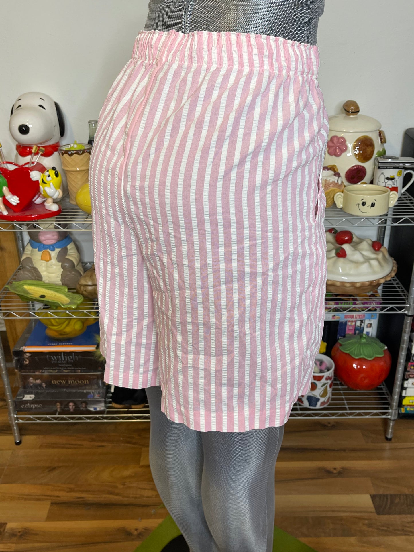 Vintage Retro Pink Striped Boxer Shorts Size L/XL