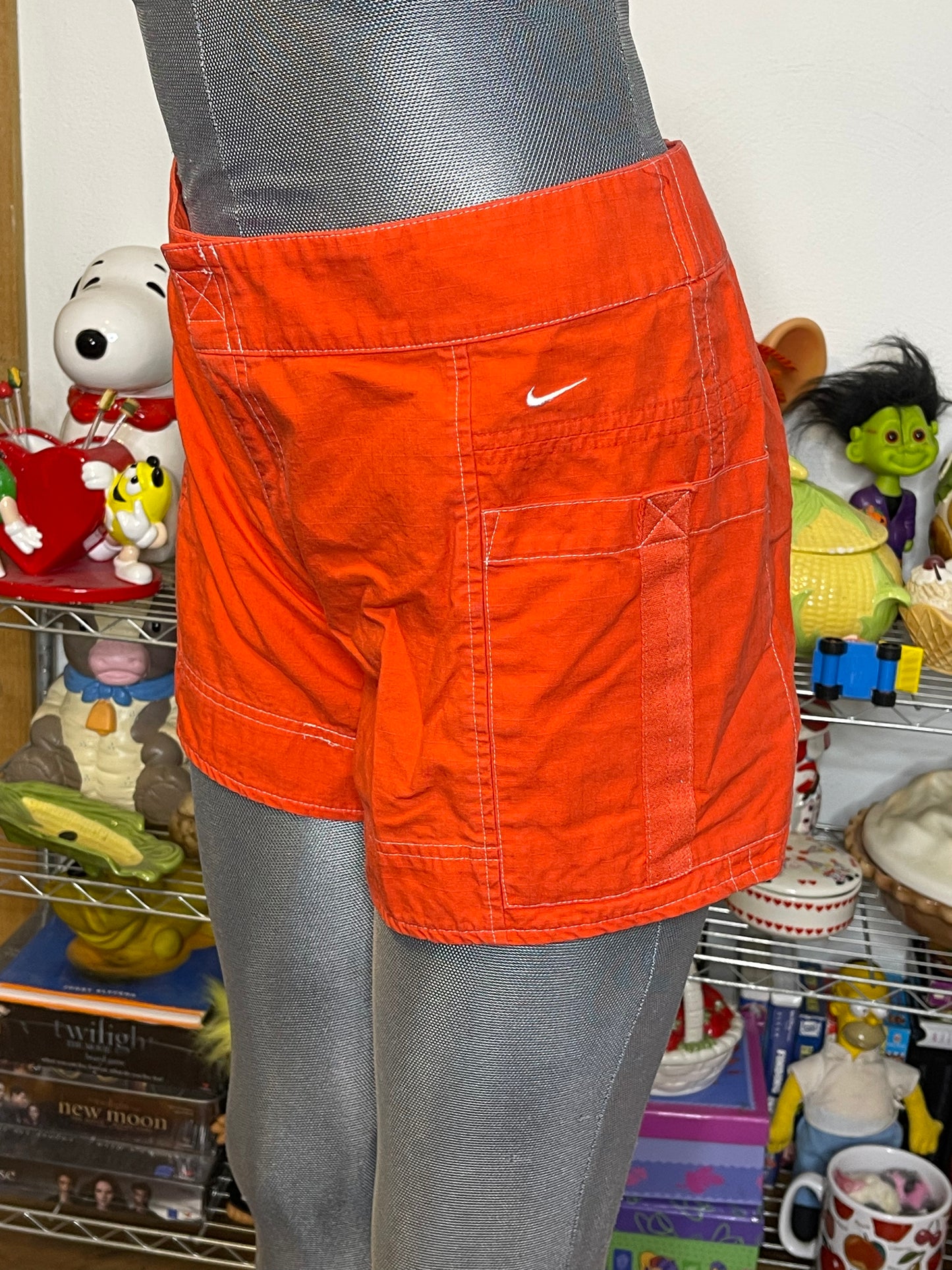 2000s Orange Nike Velcro Board Shorts Sz L