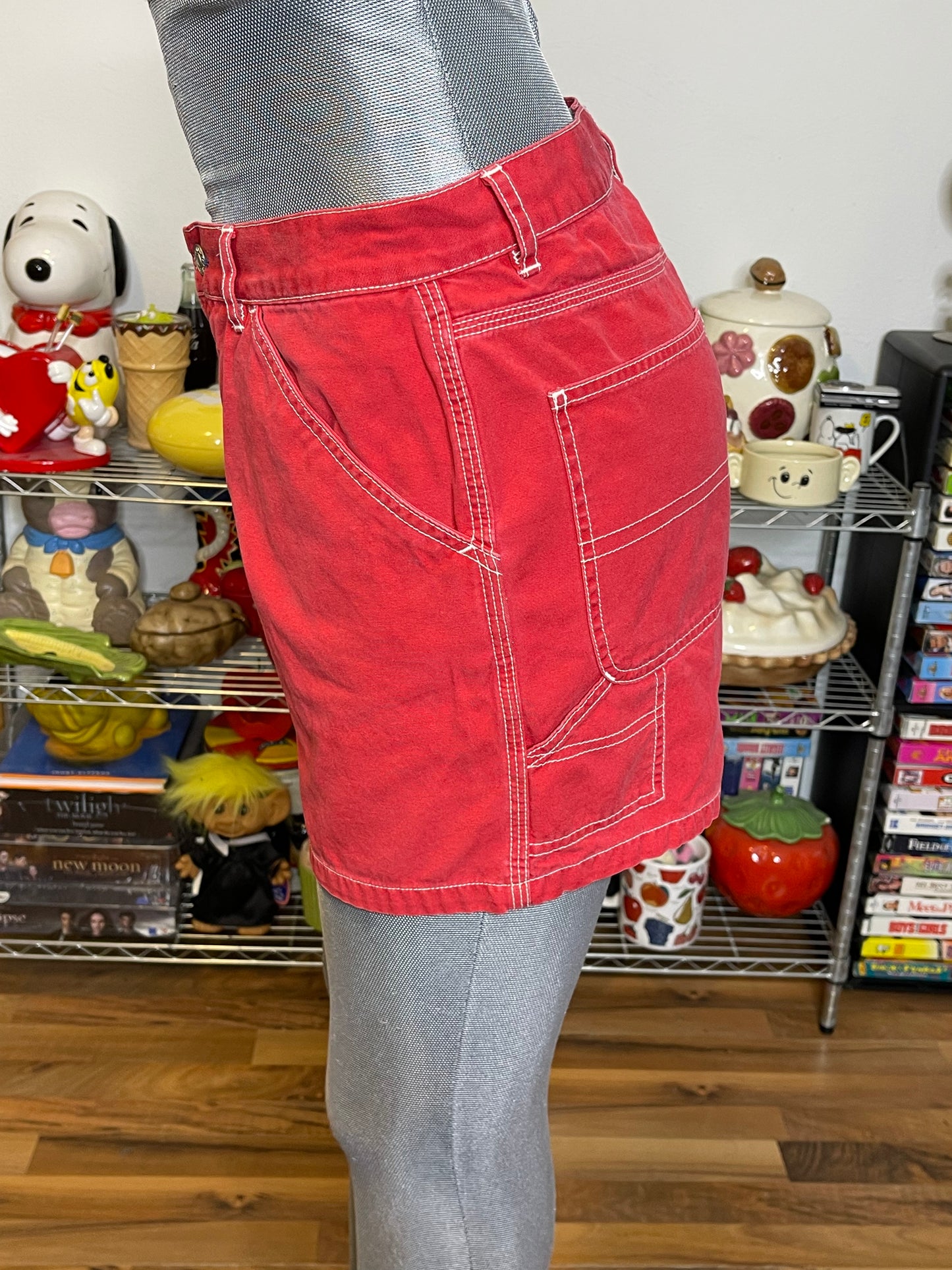 Vintage 2000s Red Tommy Hilfiger Carpenter Shorts Sz 10 30in/31in