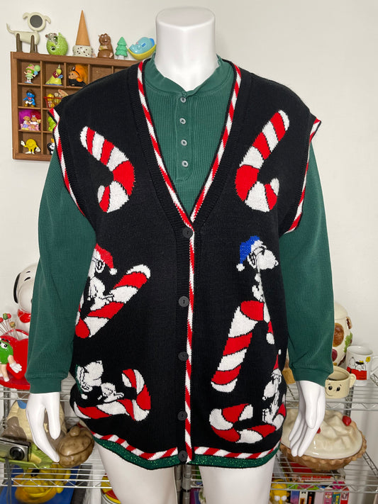 Vintage Plus Size Snoopy Holiday Knit Sweater Vest Sz 22W