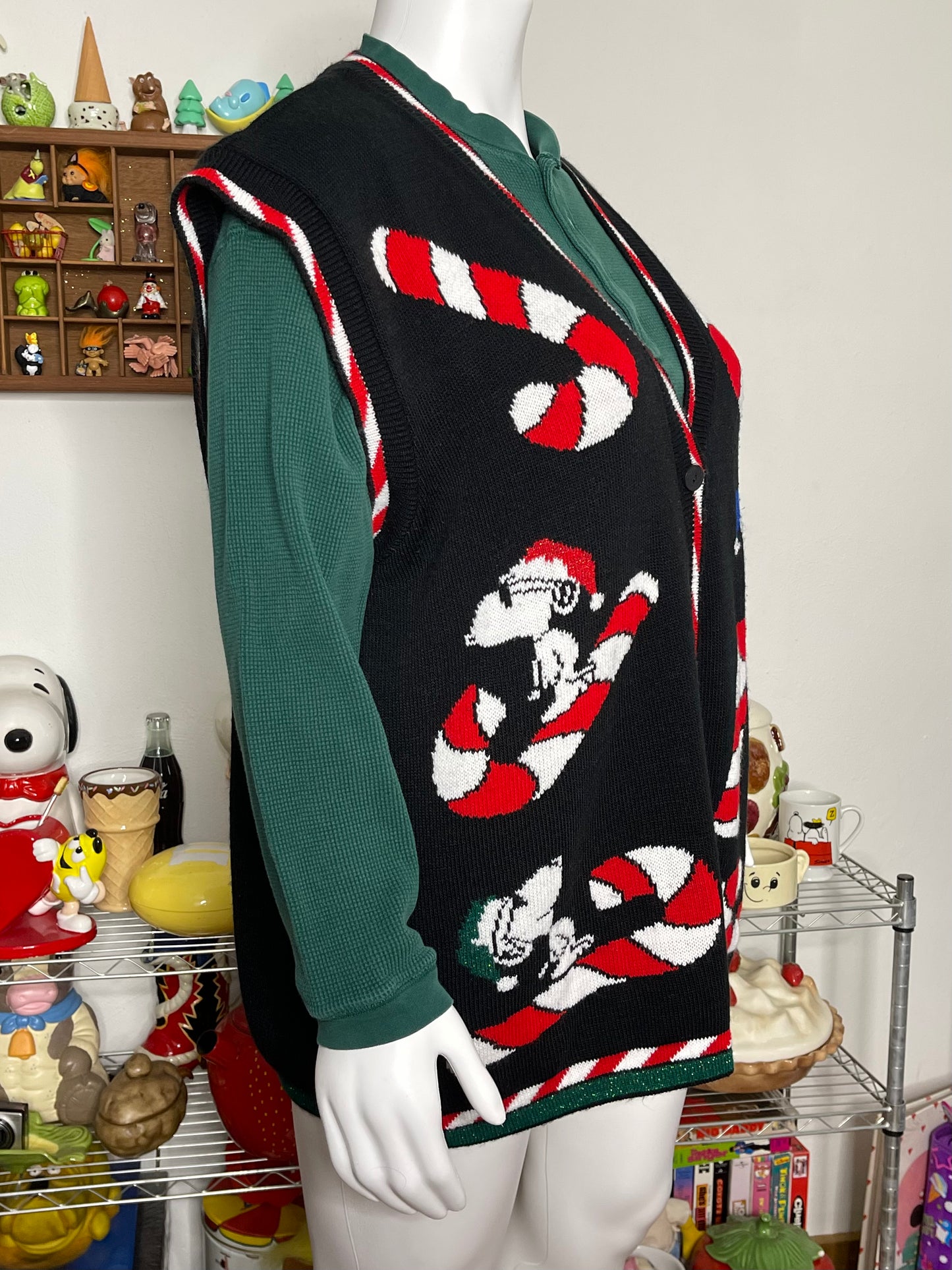 Vintage Plus Size Snoopy Holiday Knit Sweater Vest Sz 22W