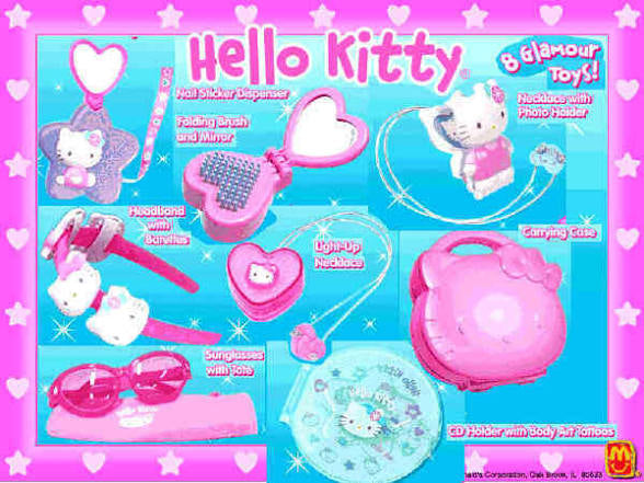 Vintage 2000s Hello Kitty Sanrio Carrying Case + Toys