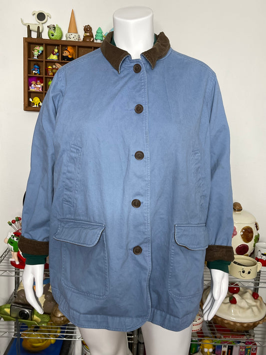 2000s Blue Corudroy Barn Coat Sz 2X