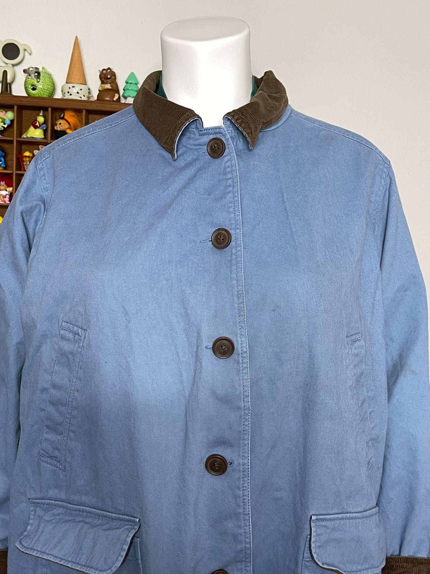 2000s Blue Corudroy Barn Coat Sz 2X