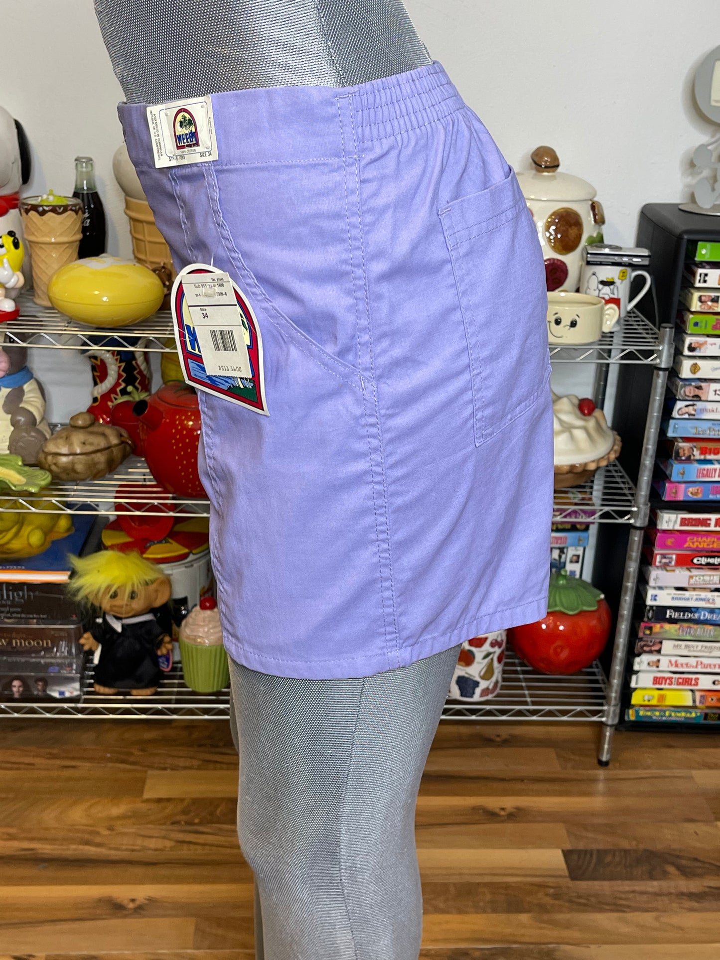 Vintage Deadstock Purple Cotton Shorts Sz L/XL