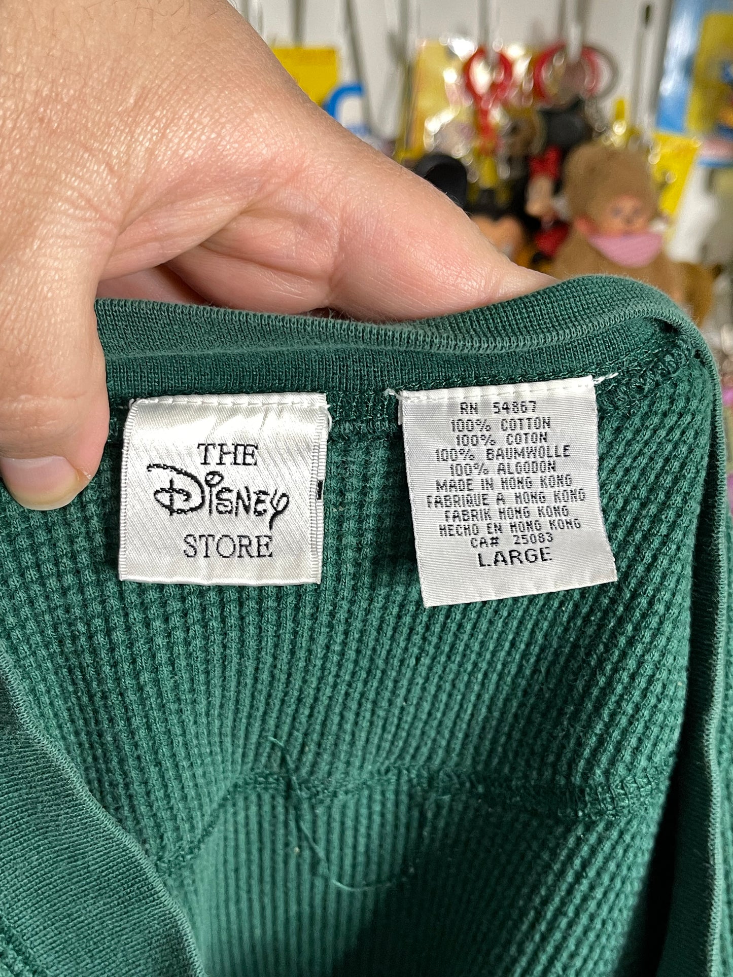 90s Green Waffle Knit Embroidered Pooh Long Sleeve Sz L