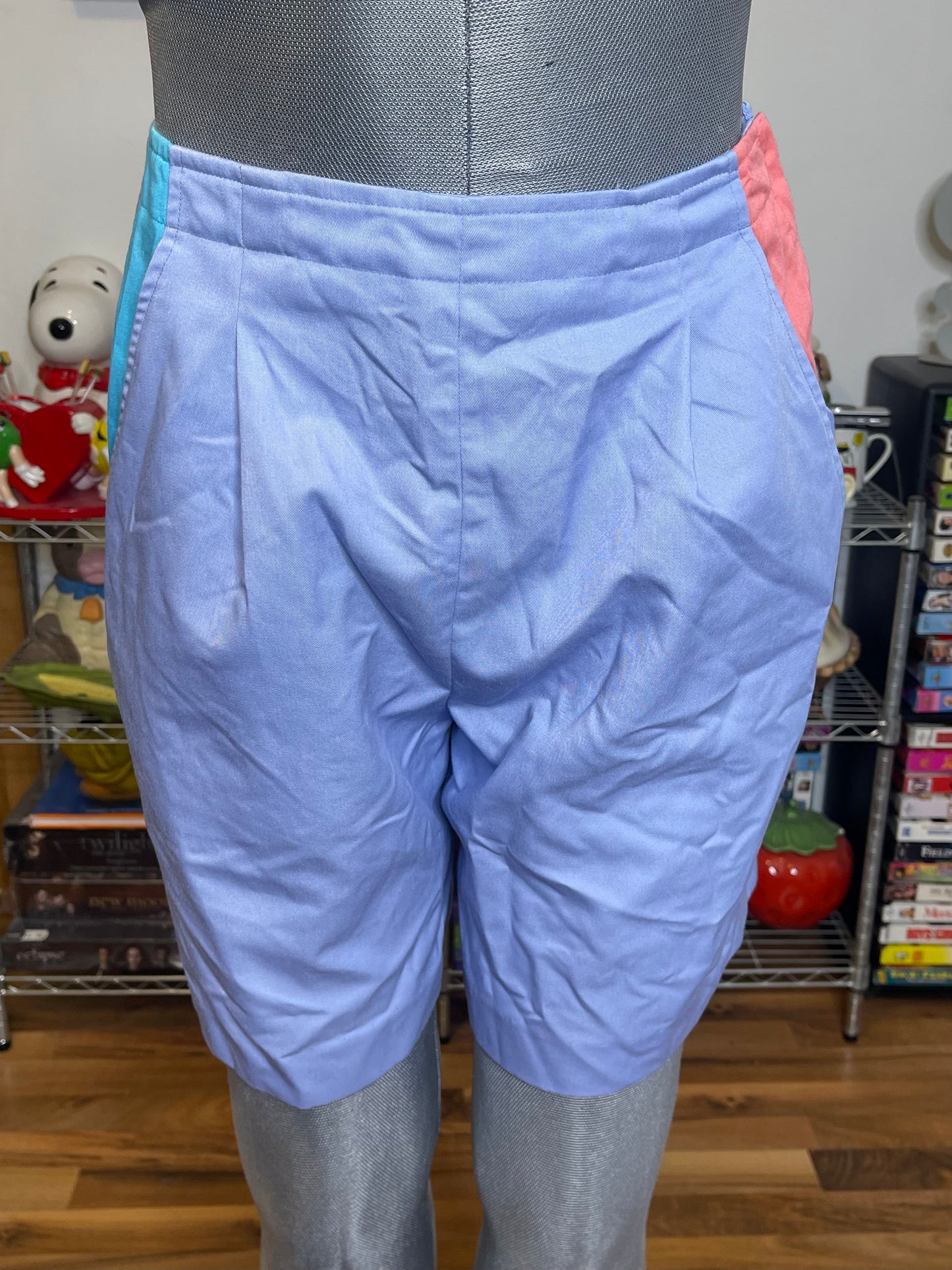 Vintage Purple Retro High Waisted Trouser Shorts Sz 12 28in