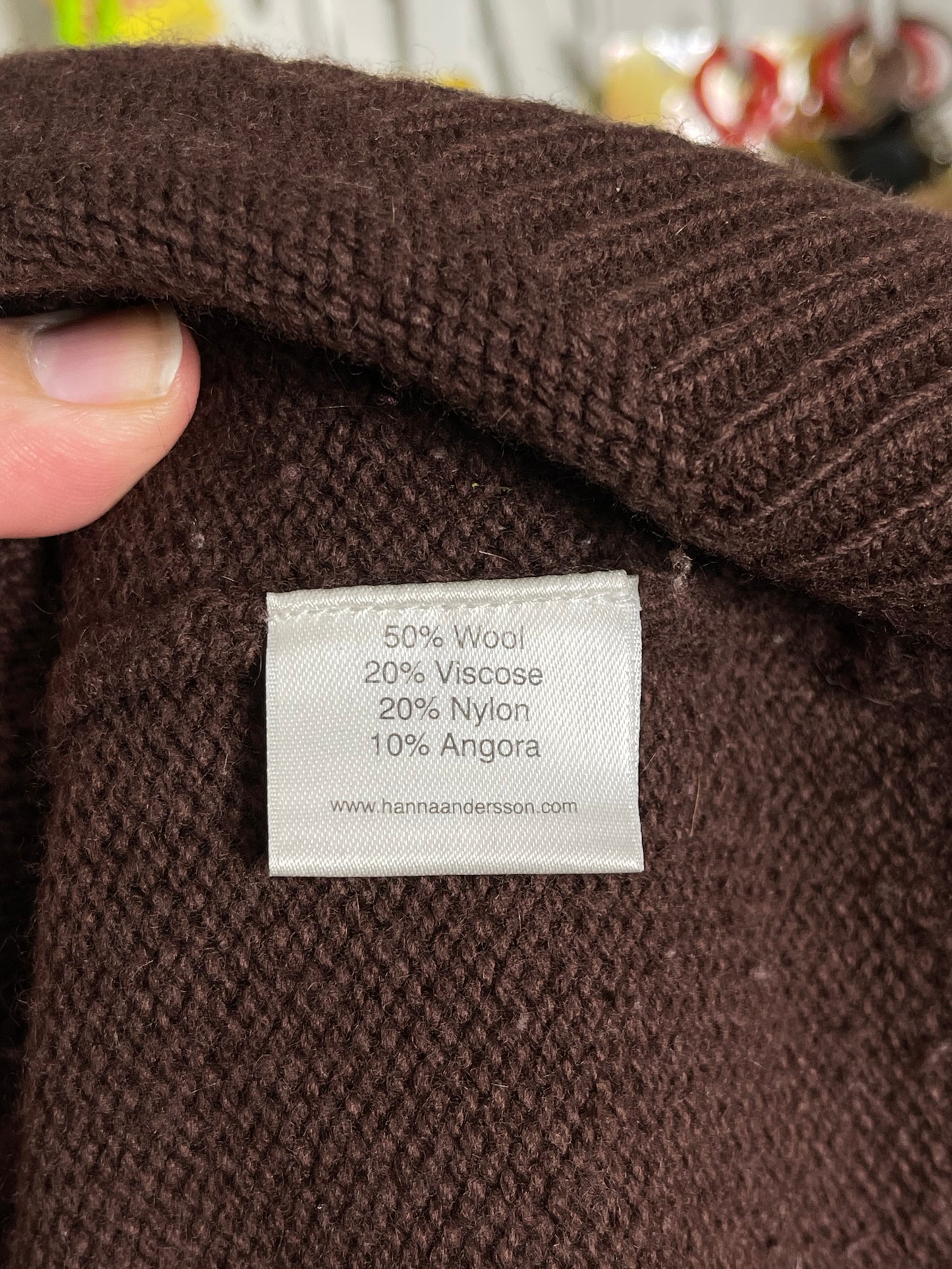 2000s Brown Floral Patchwork Knit Zip-Up Sweater Sz L