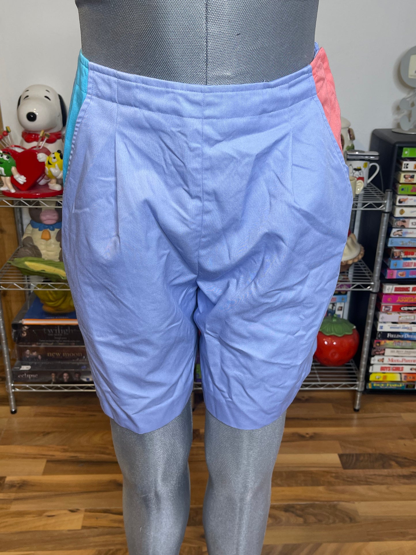 Vintage Purple Retro High Waisted Trouser Shorts Sz 12 28in