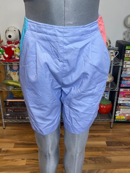 Vintage Purple Retro High Waisted Trouser Shorts Sz 12 28in