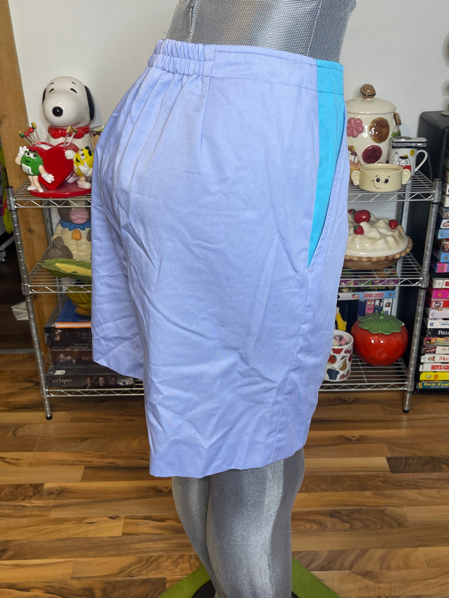 Vintage Purple Retro High Waisted Trouser Shorts Sz 12 28in