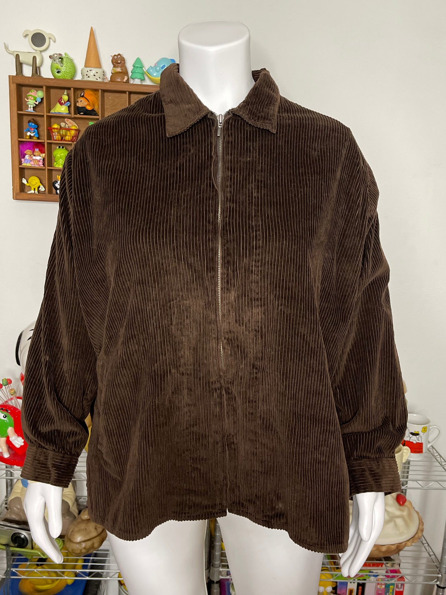 Vintage Brown NorthCrest Corduroy Zip-Up Jacket Sz 26W/28W