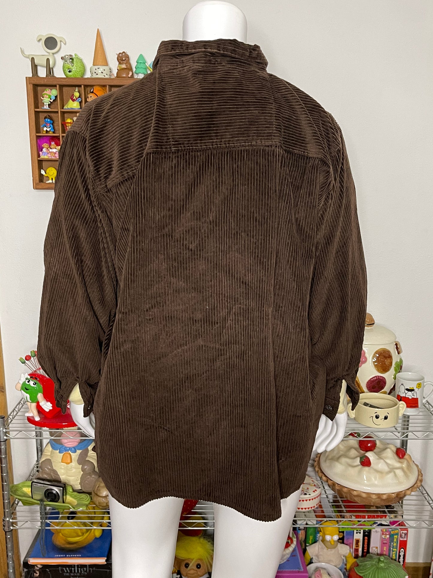 Vintage Brown NorthCrest Corduroy Zip-Up Jacket Sz 26W/28W