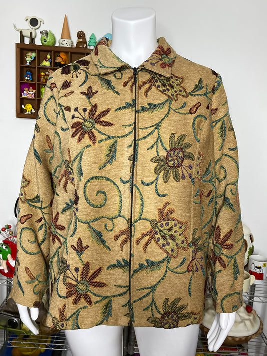 Vintage floral tapestry style jacket sz XXL