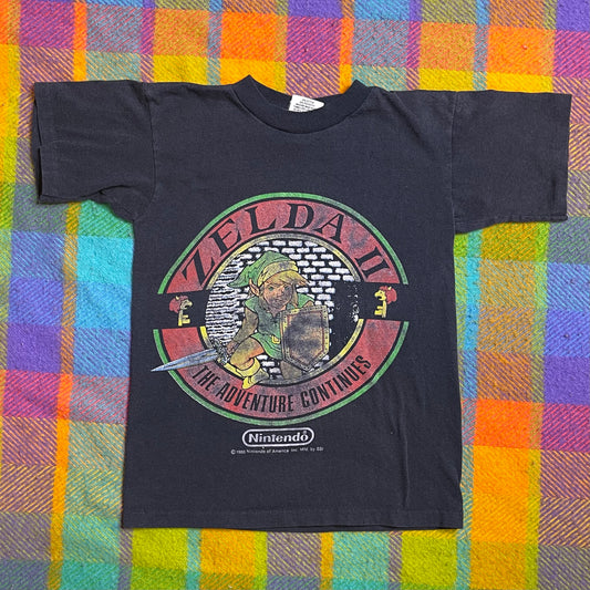 Vintage 80s Legend Of Zelda 2 Link Graphic Tee Sz YOUTH M