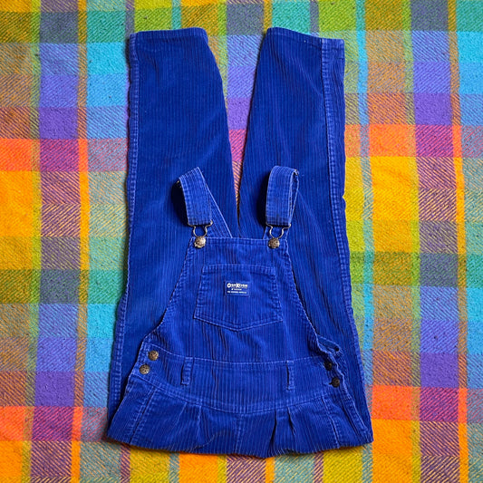 Vintage Blue Oshkosh B'Gosh Corduroy Kid Overalls Sz 12