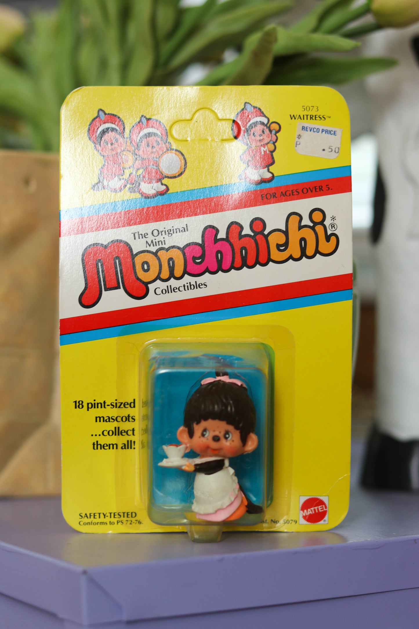 Vintage 80s Deadstock Monchhichi Collectible Trinket (Waitress)