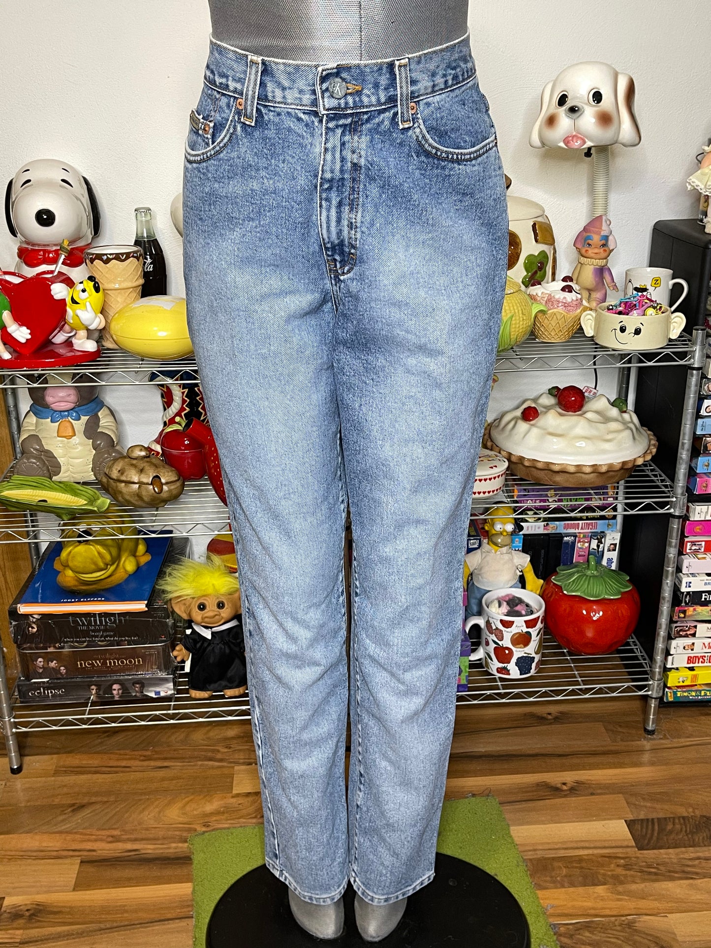 Vintage Deadstock Light Wash Calvin Klein High Waisted Denim Jeans Sz 10 29in