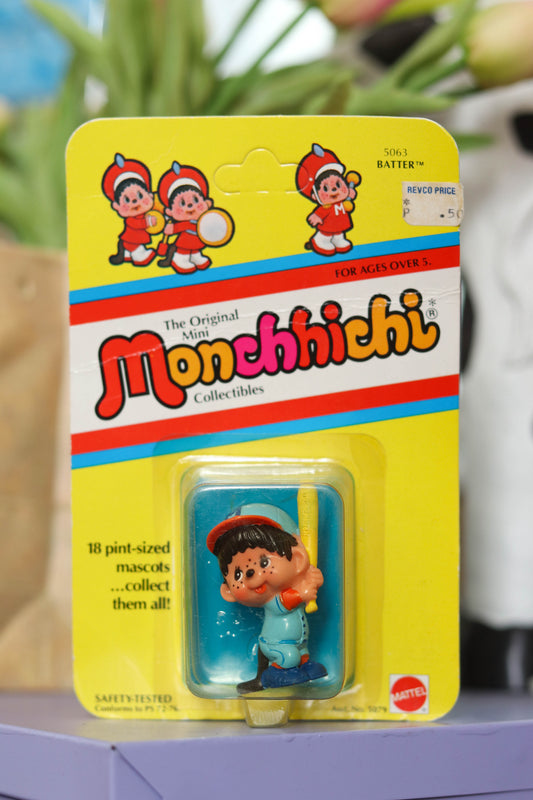 Vintage 80s Deadstock Monchhichi Collectible Trinket (Batter)