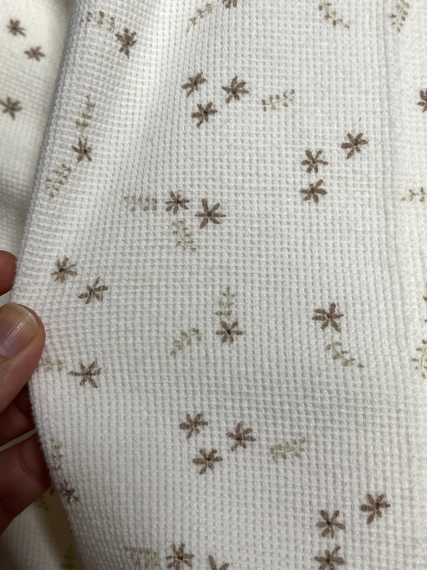 2000s floral cream waffle knit long sleeve sz XL