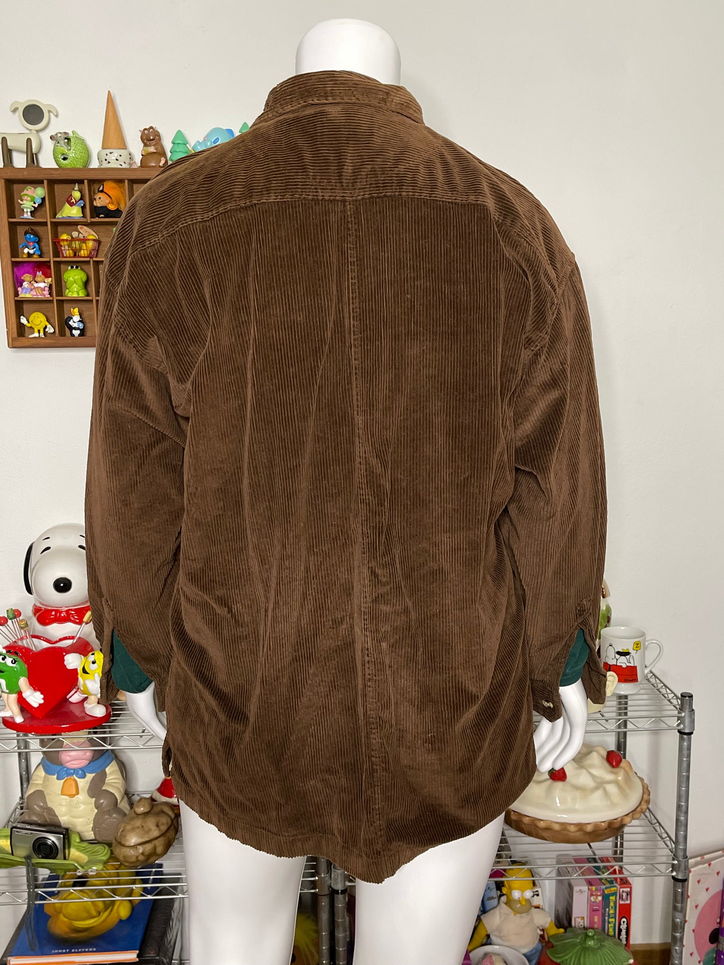 Vintage 90s Brown Corduroy Oversized Zip-Up Jacket Sz XL