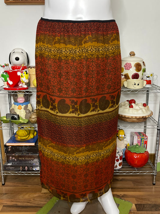 Vintage 2000s Plus Size Paisley Ombre Maxi Skirt Sz 18/20
