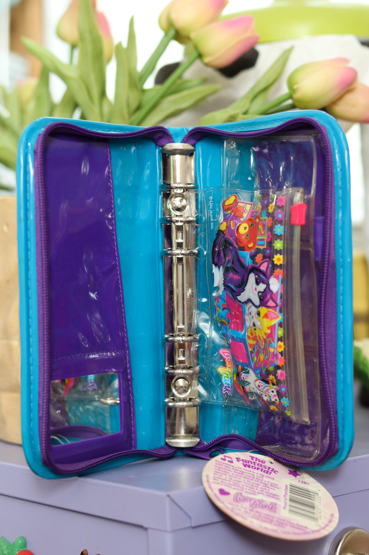 Vintage Lisa Frank Playtime Kittens Mini Binder Case