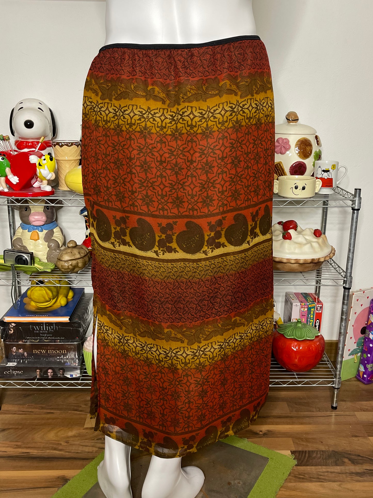 Vintage 2000s Plus Size Paisley Ombre Maxi Skirt Sz 18/20