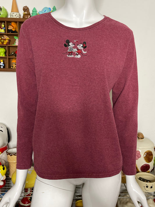 2000s Mickey & Minnie Mouse Winter Love Long Sleeve Sz M