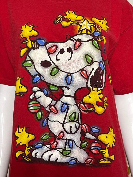 2000s Snoopy & Woodstock Holiday Graphic Tee Sz L