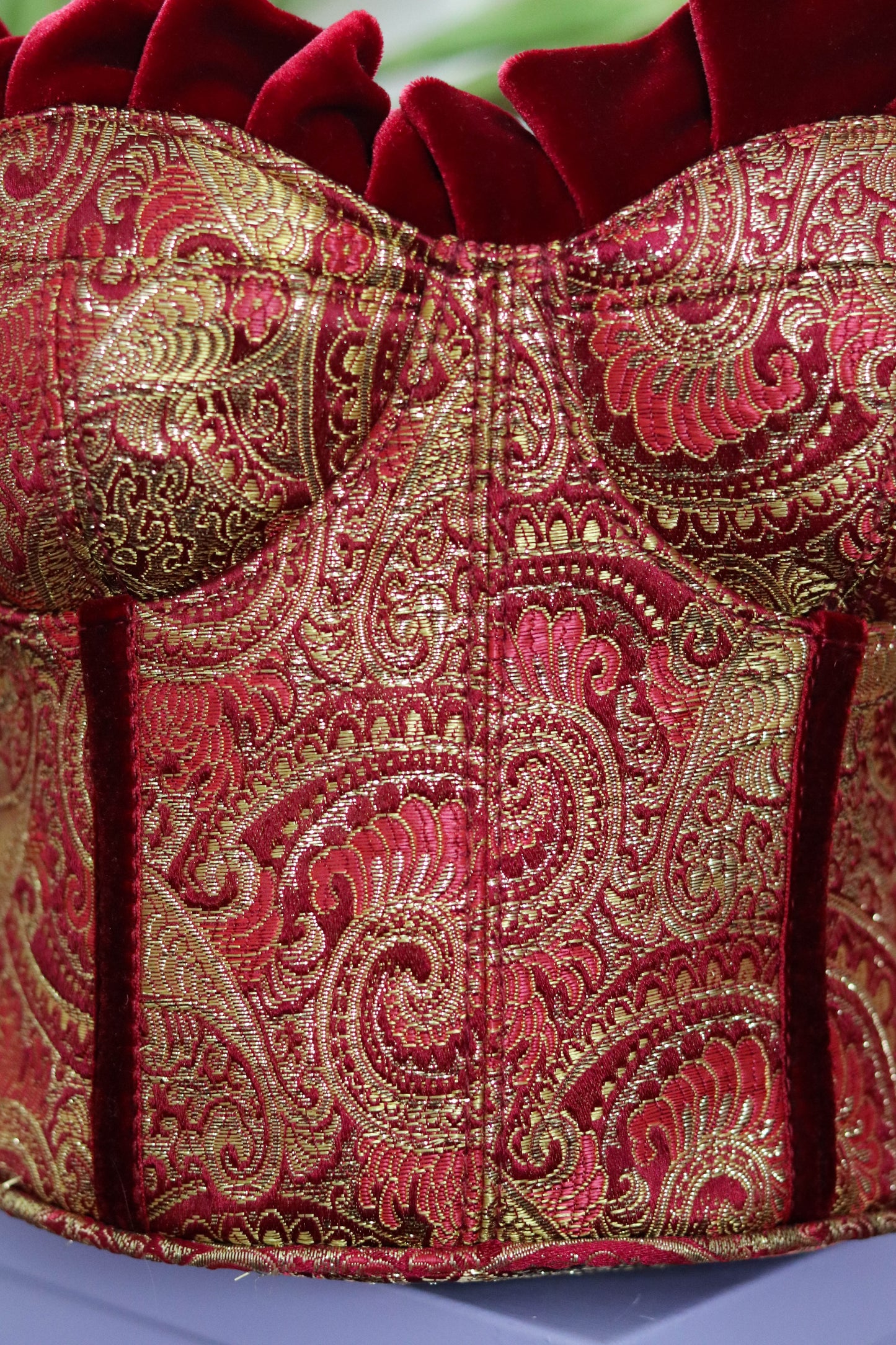 Y2K Deadstock Velvet Renaissance Style Bustier Corset Purse (A)