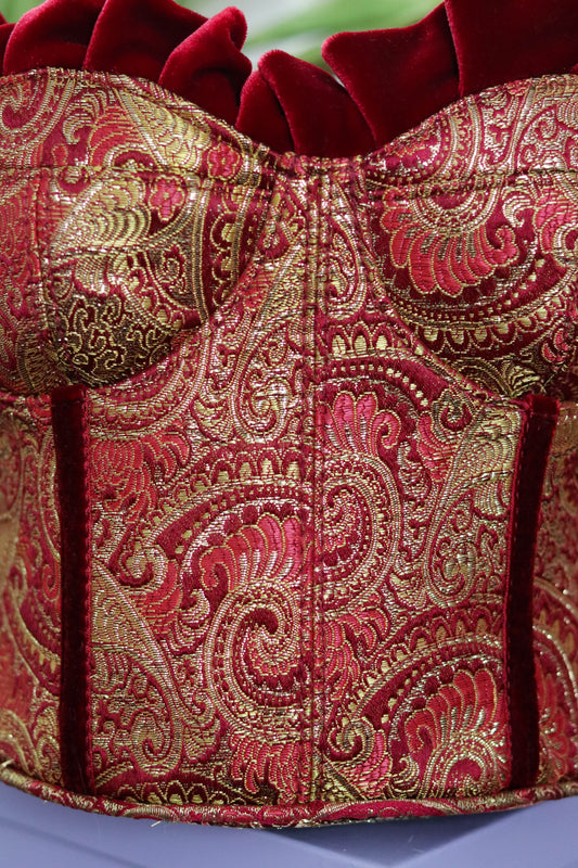 Y2K Deadstock Velvet Renaissance Style Bustier Corset Purse (A)