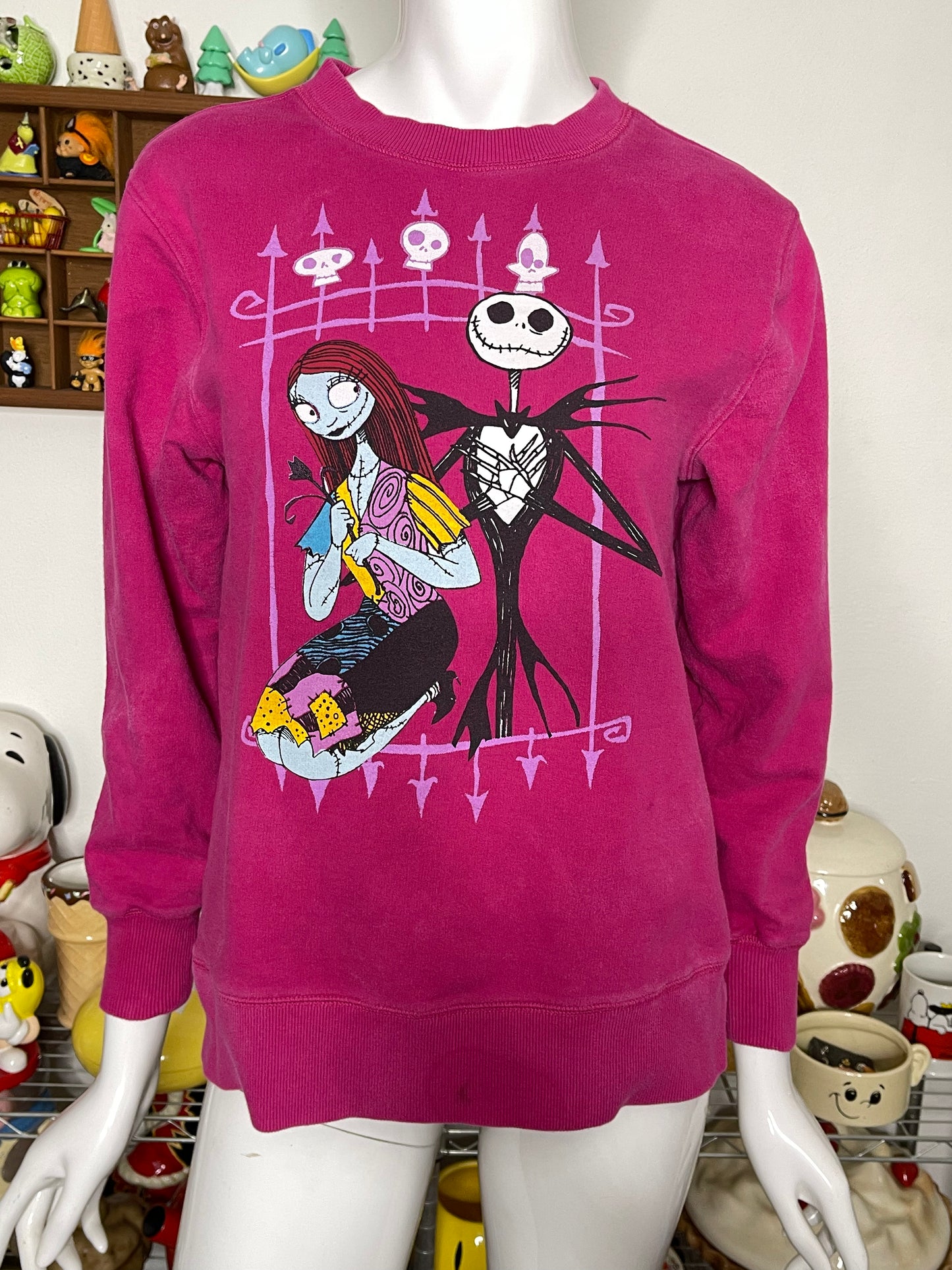 Nightmare Before Christmas Pink Graphic Sweater Sz XS
