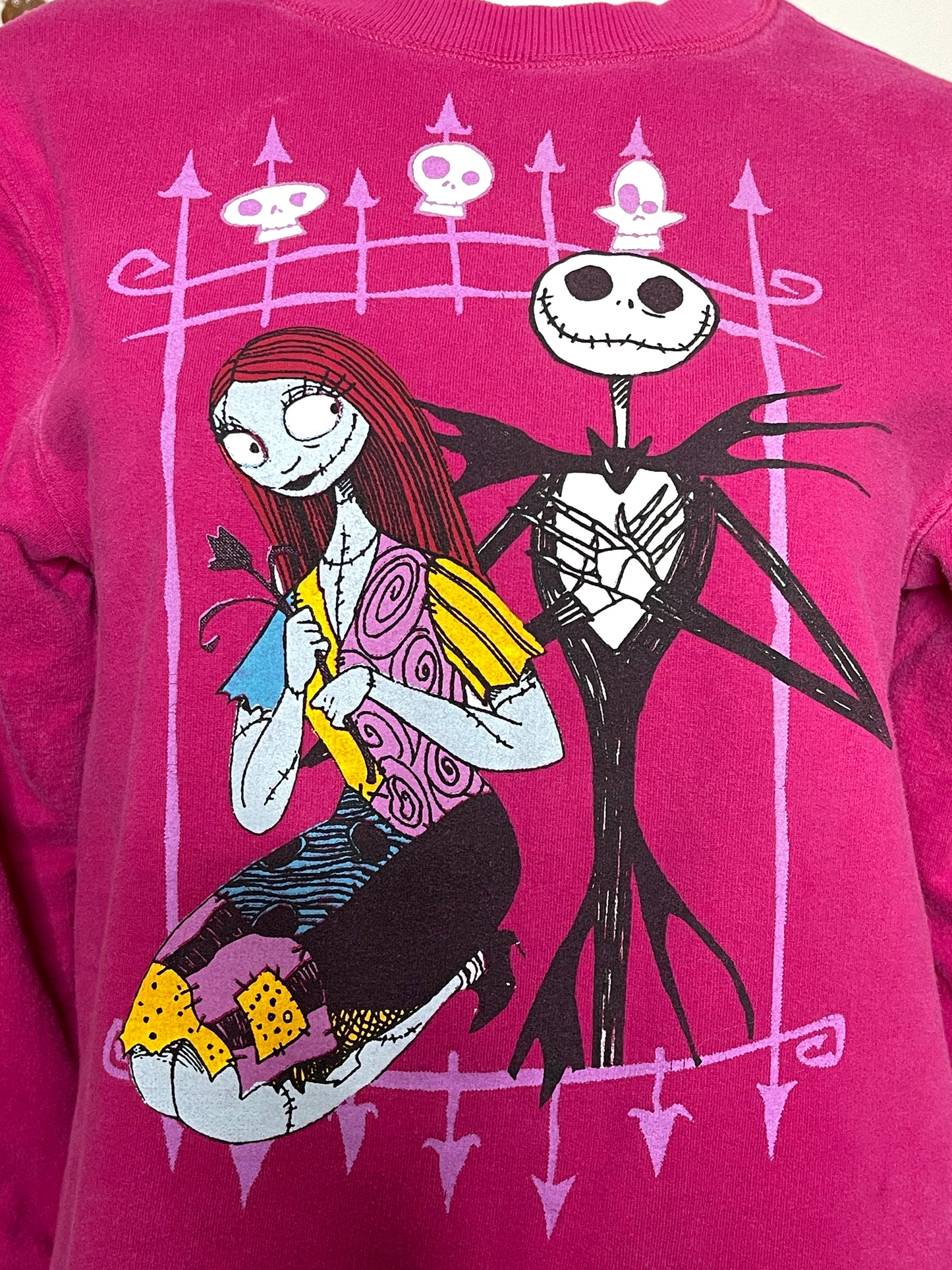 Nightmare Before Christmas Pink Graphic Sweater Sz XS