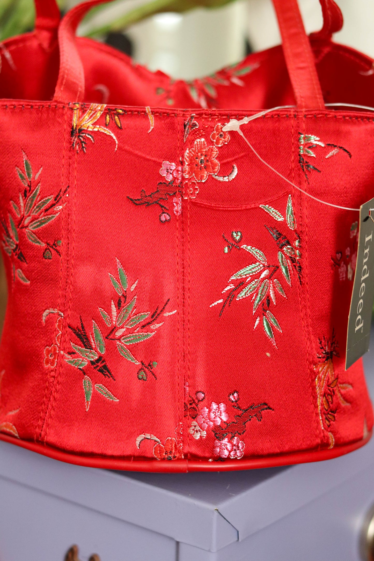 2000s Deadstock Red Floral Bustier Purse (C)