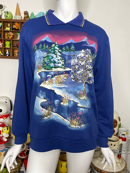 Vintage Winter Wonderland Graphic sweater Sz L