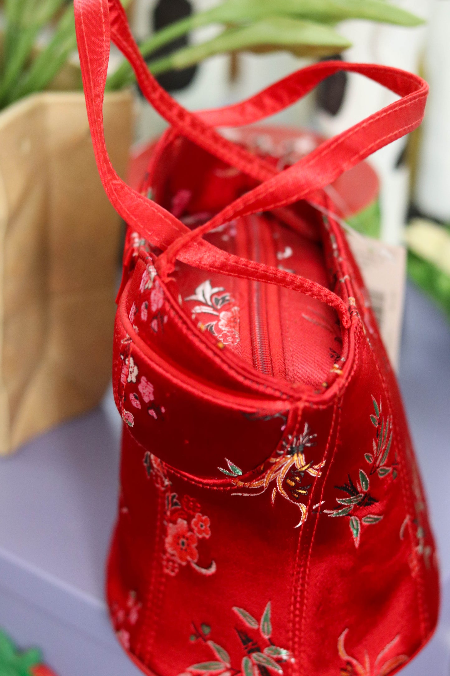 2000s Deadstock Red Floral Bustier Purse (C)